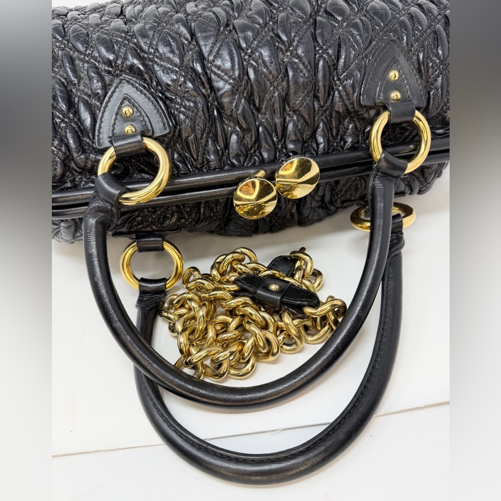 Marc Jacobs Rare Vintage Black Quilted Leather Stam Bag Classic Full Size - Picture 13 of 17